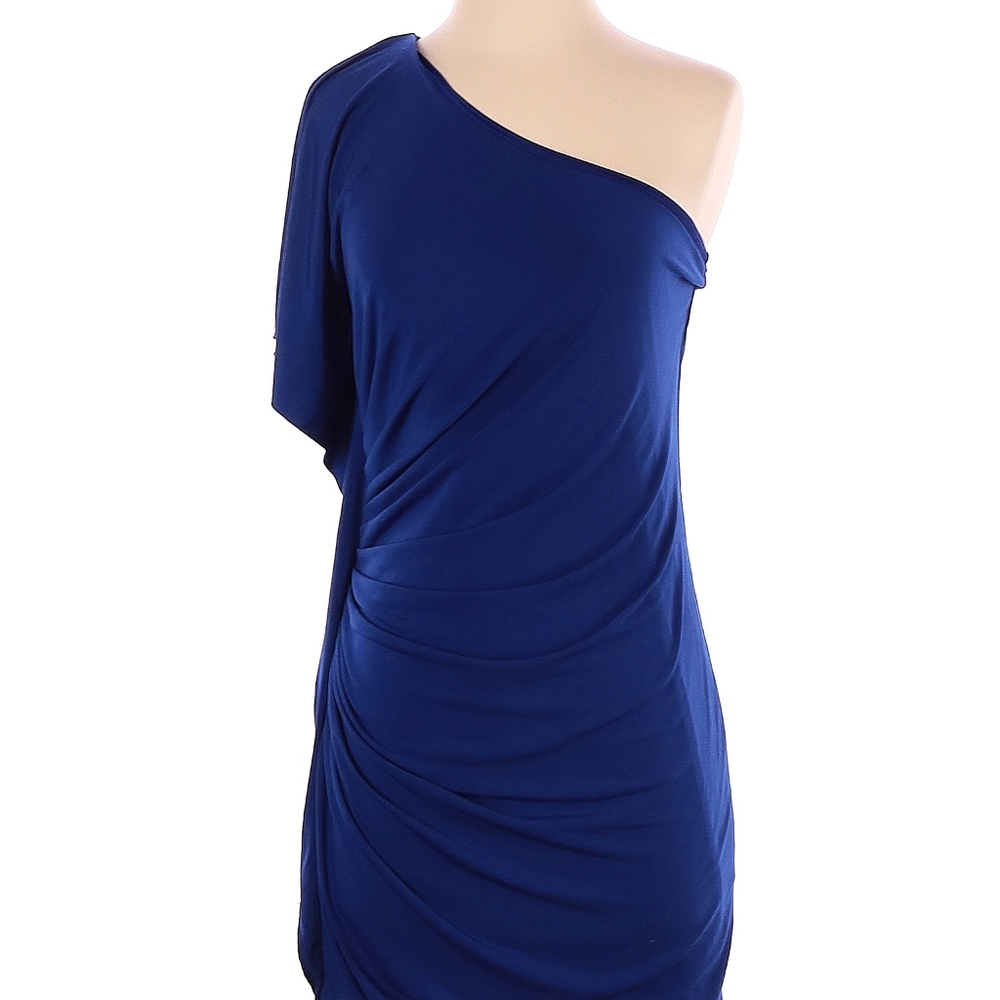 Royal blue express one shoulder cocktail dress